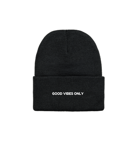 Black BRAINGAIN GOOD VIBES ONLY BEANIE (2nd)